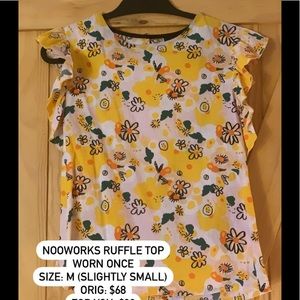 Nooworks x Amber Vittoria ruffle top